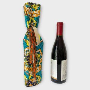 Ankara Bottle gift bag made from dutch wax fabric, wine bag